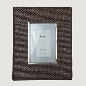 Siena Silverplate Rattan Brown 4x6 Picture Photo Frame Tabletop Wall Coastal